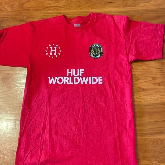 Sz S HUF red tshirt with  02 on back - Picture 1 of 5